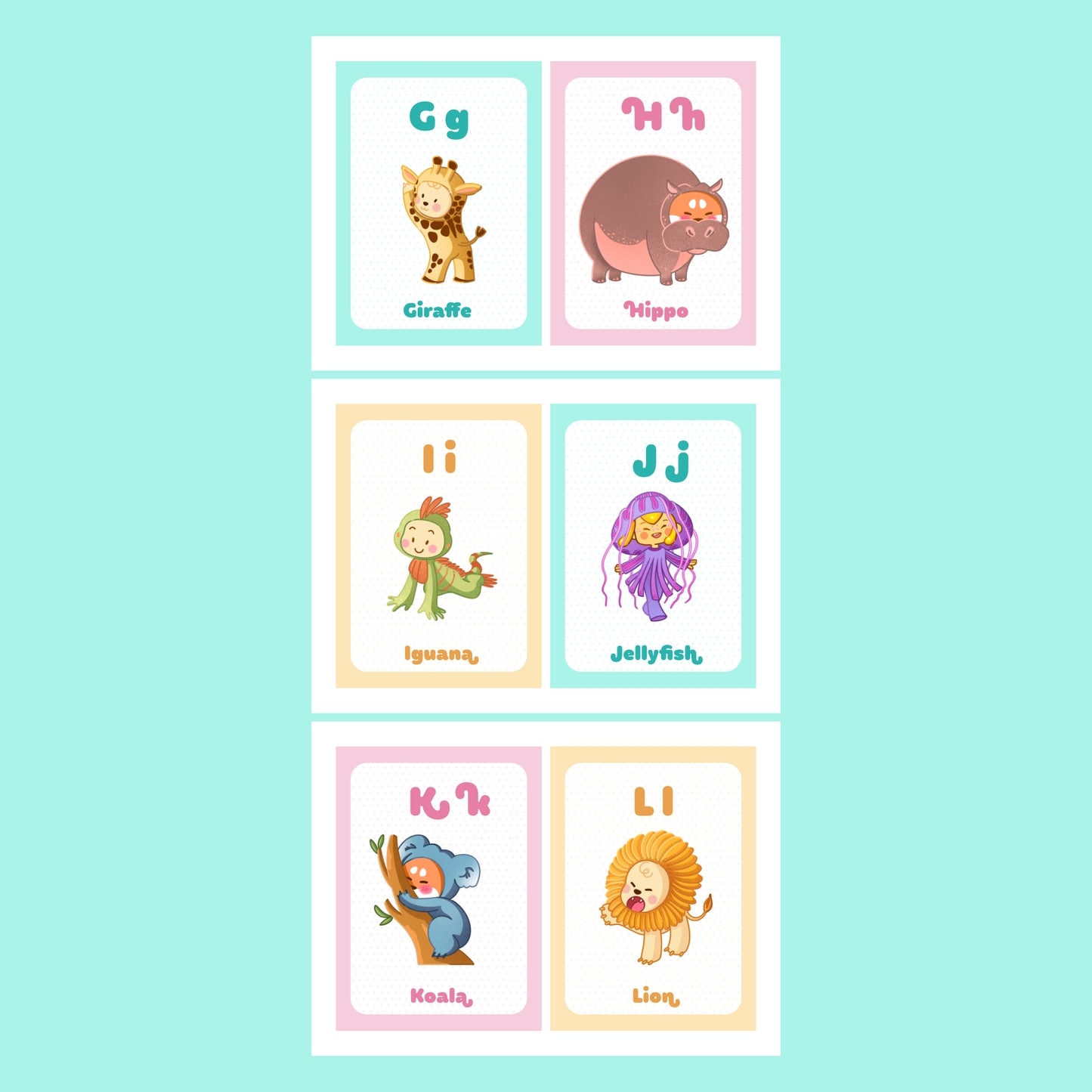 Printable Animal Alphabet Flash Cards