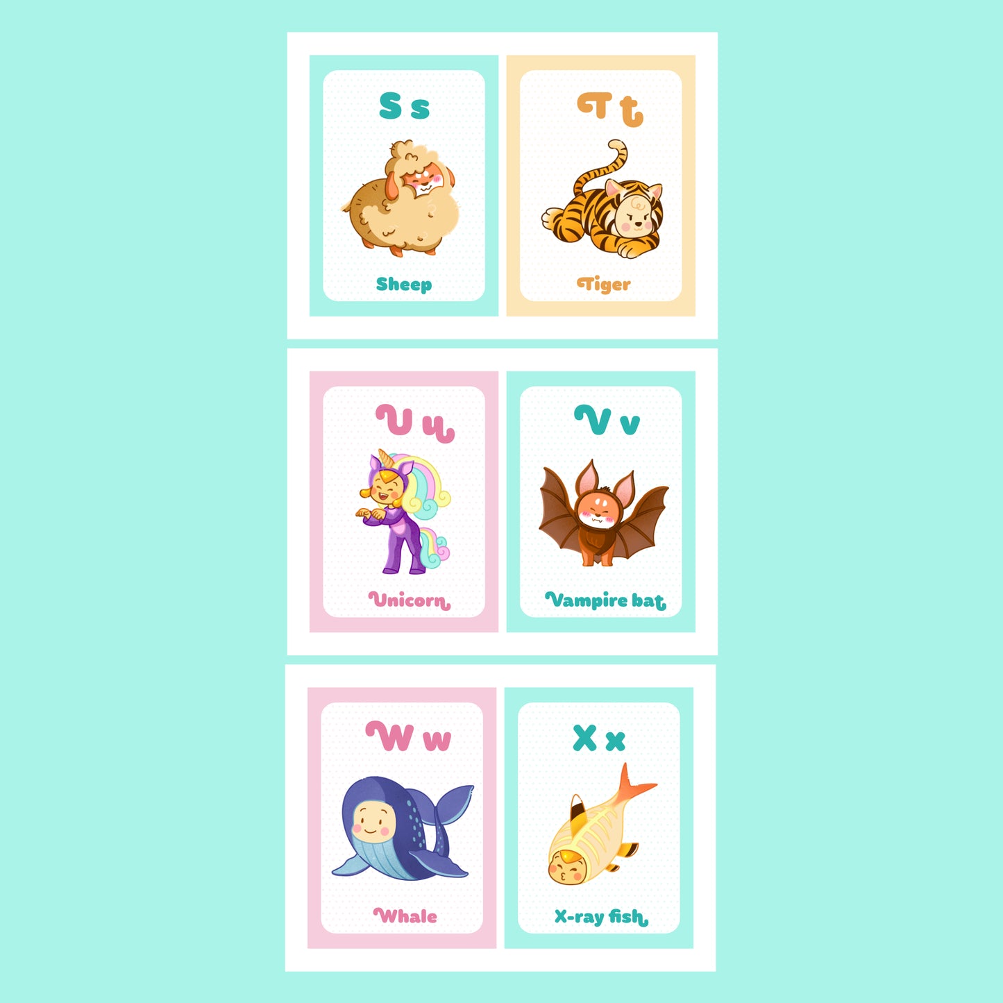 Printable Animal Alphabet Flash Cards