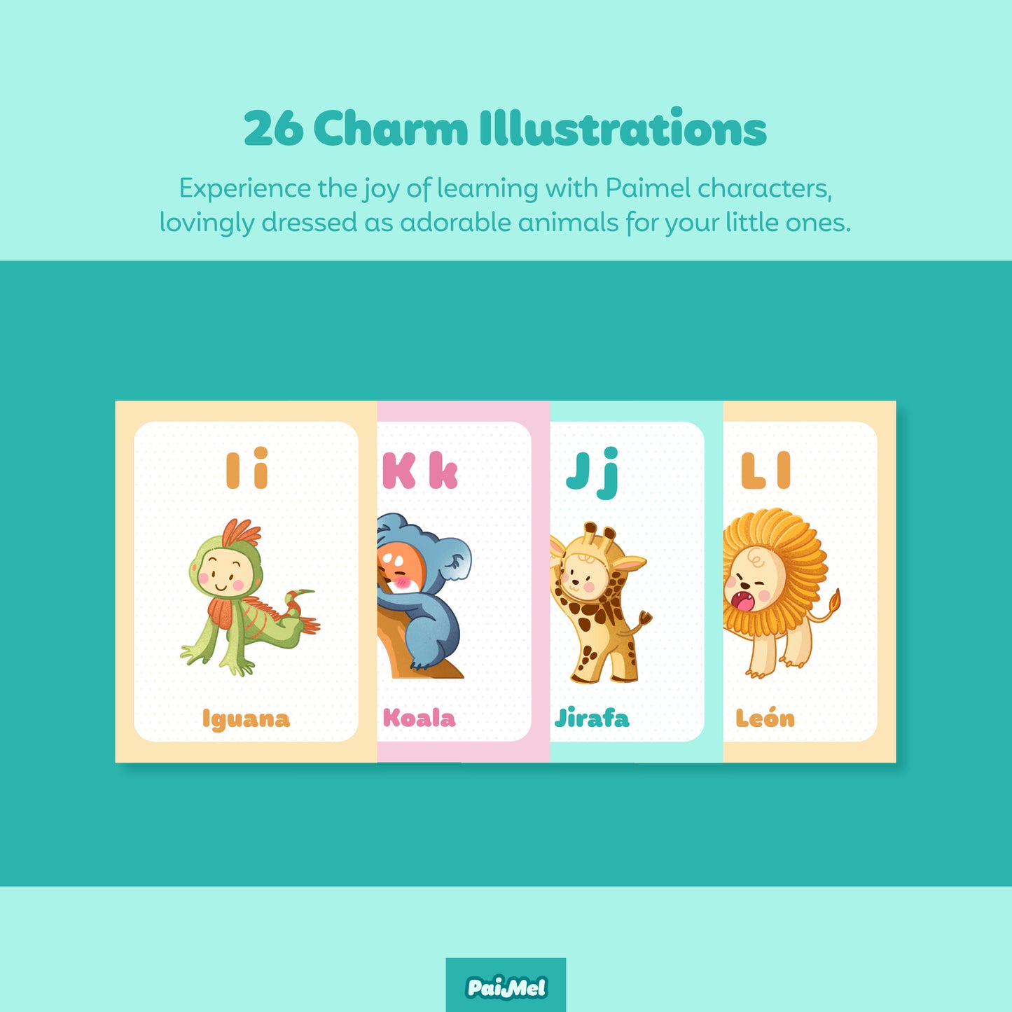 Printable Animal Alphabet Flash Cards in SPANISH