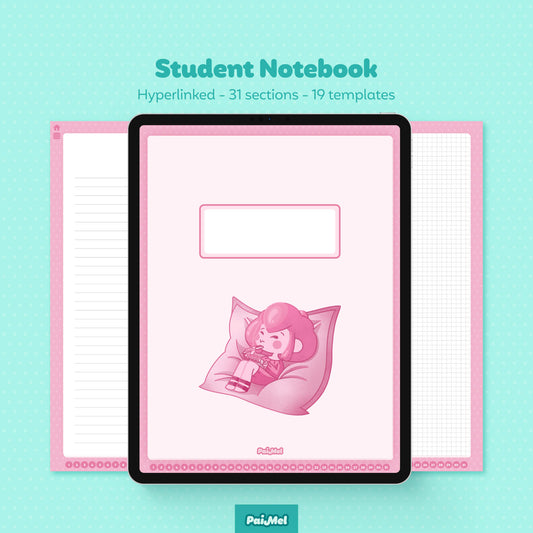 Cute Digital Notebook Hyperlinked 31 Sections