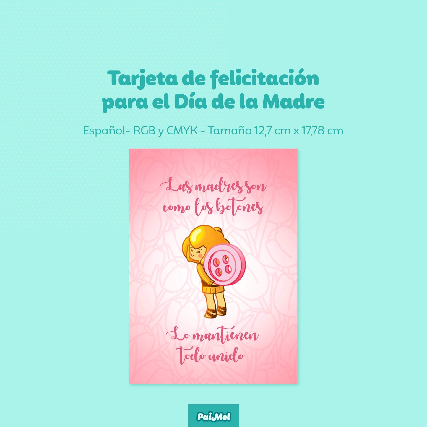 Mother's Day Printable Greeting Card (English, Spanish or Catalan)