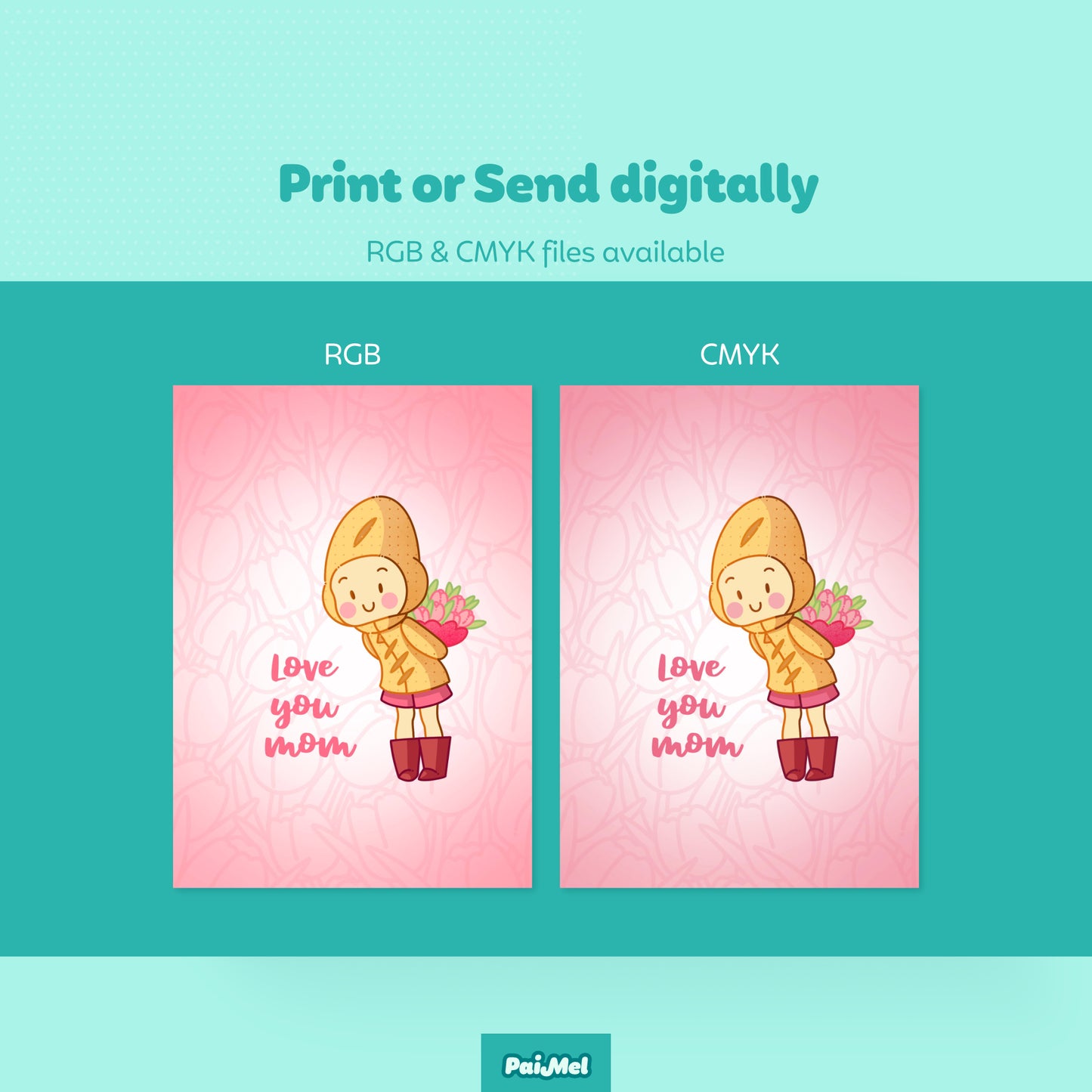 Mother's Day Printable Greeting Card (English, Spanish or Catalan)