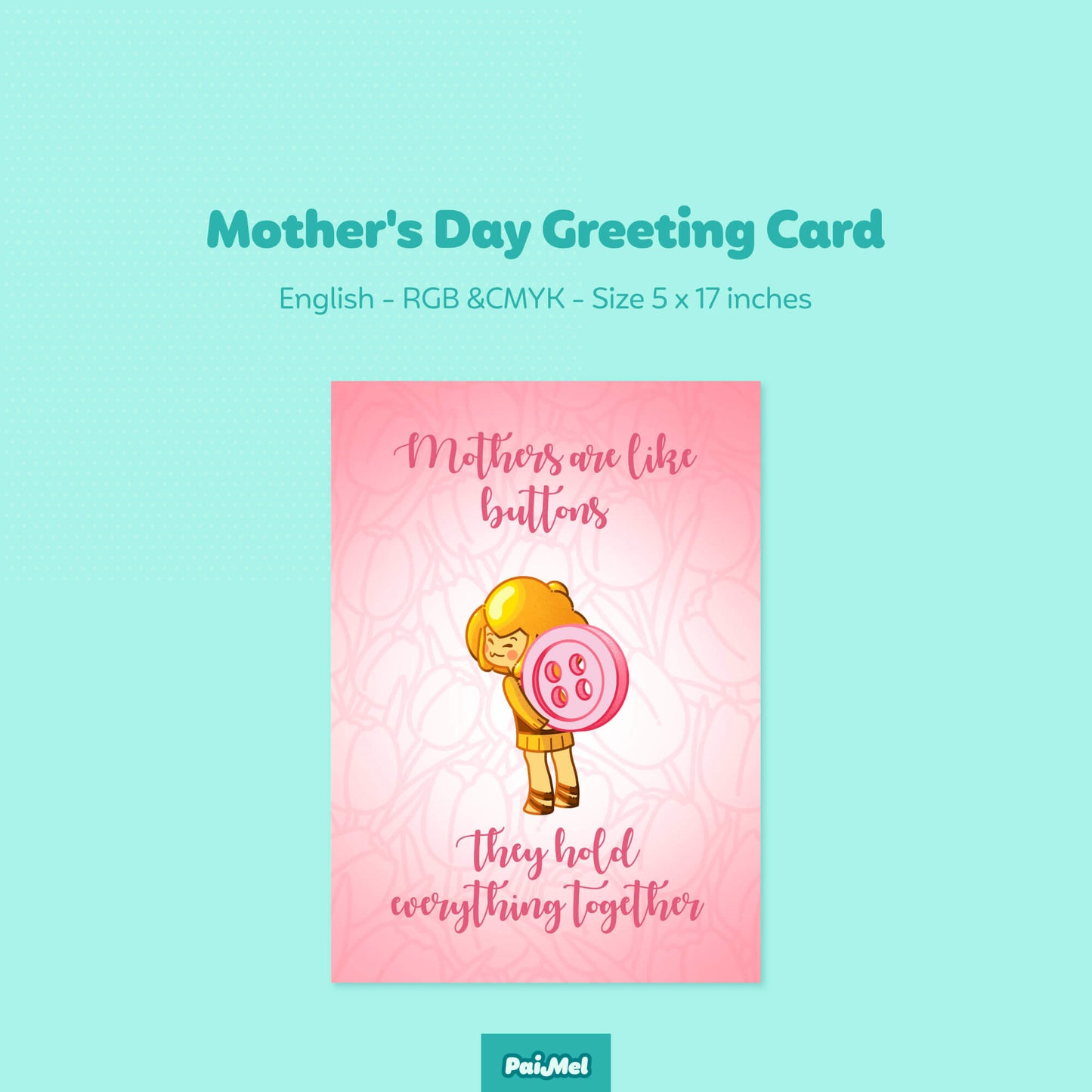 Mother's Day Printable Greeting Card (English, Spanish or Catalan)