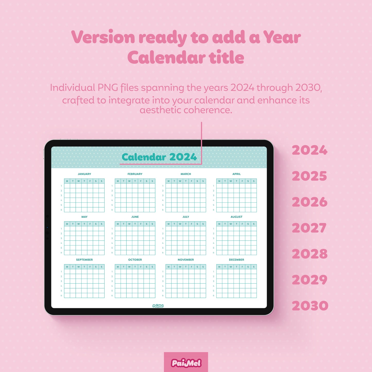 Undated Pastel Printable Calendars