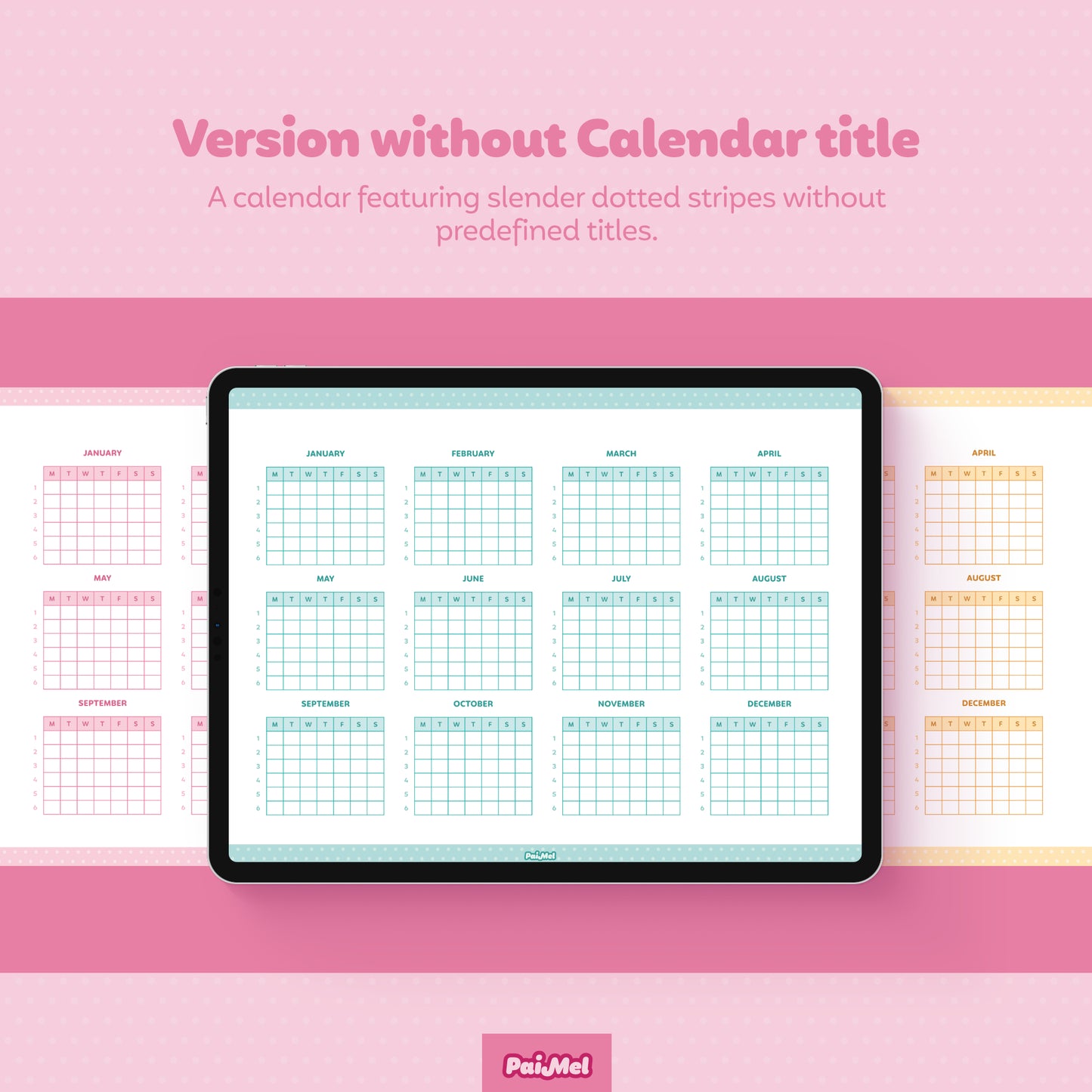 Undated Pastel Printable Calendars