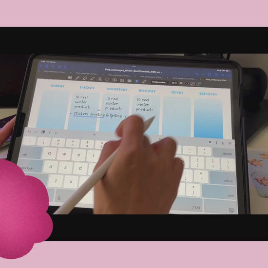 Video that shows the use of the Winter weekly pages on an iPad with the Goodnotes app